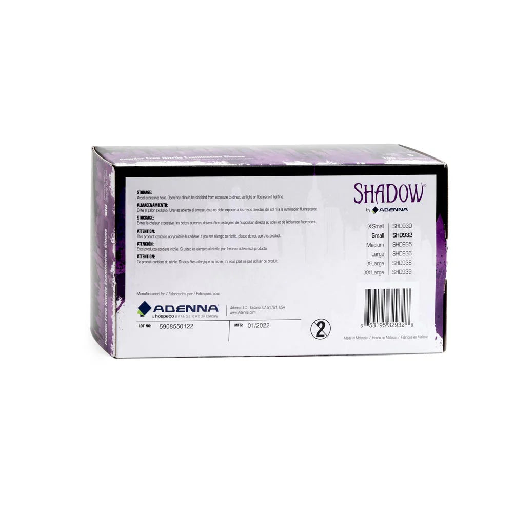 Shadow Black Disposable Nitrile Gloves - Box